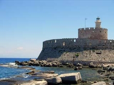 Die Hafenfestung vom Hafen Mandraki, Rhodos